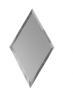 Зеркальная плитка вытянутый ромб серебро 200х340 мм